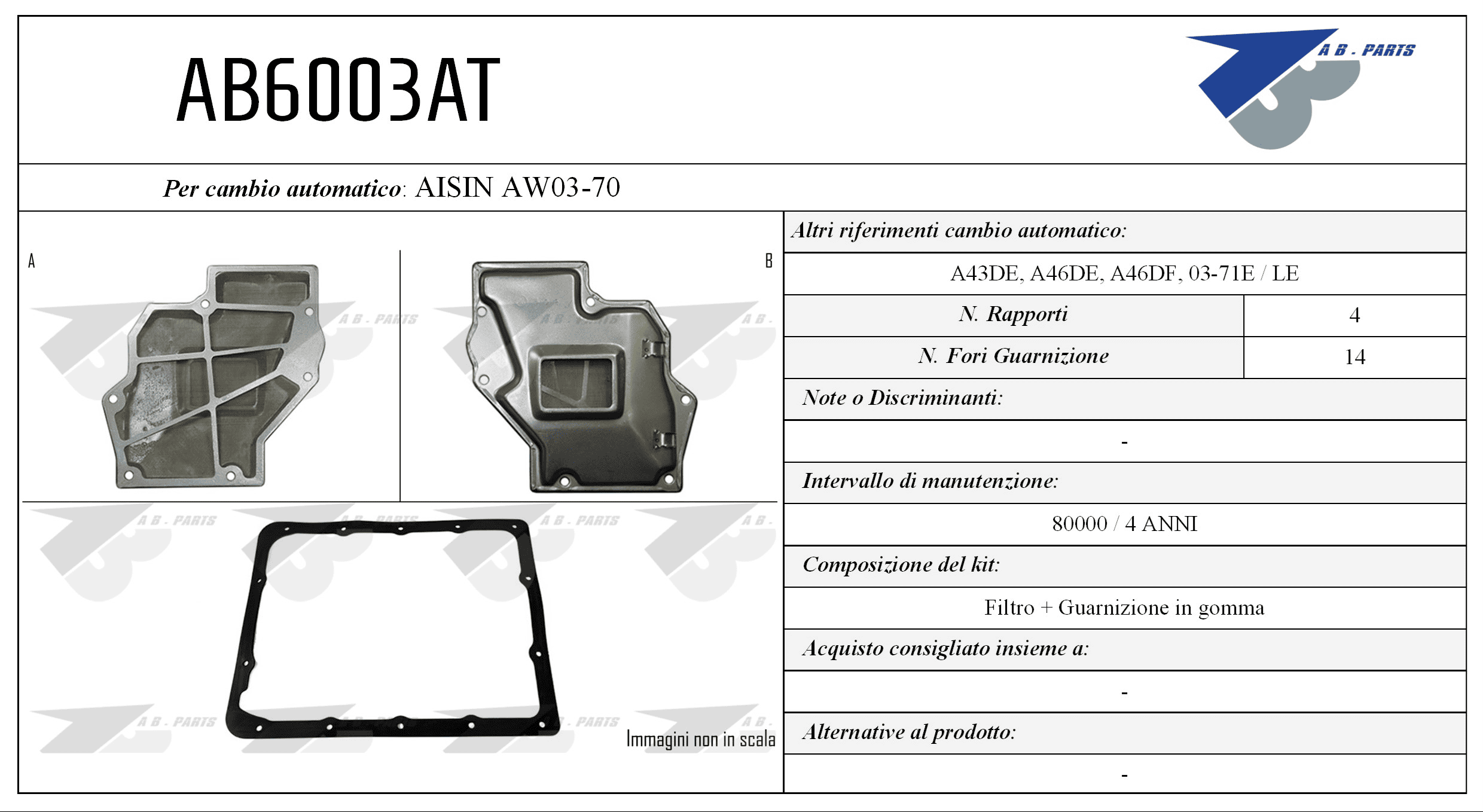 Kit Filtro CAMBIO AUTOMATICO G.VITARA 98>