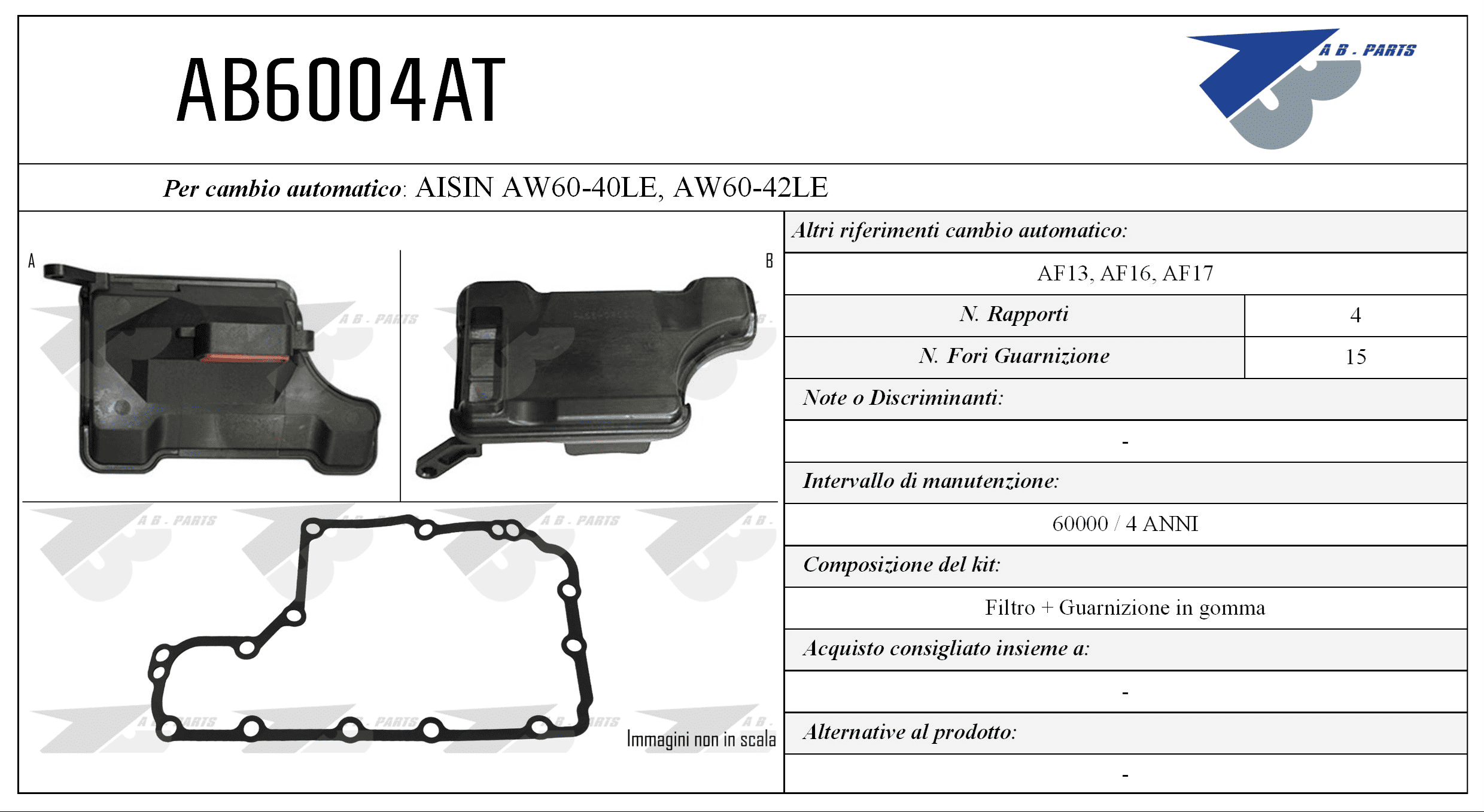 Kit Filtro CAMBIO AUTOMATICO ASTRA 1.4 92>