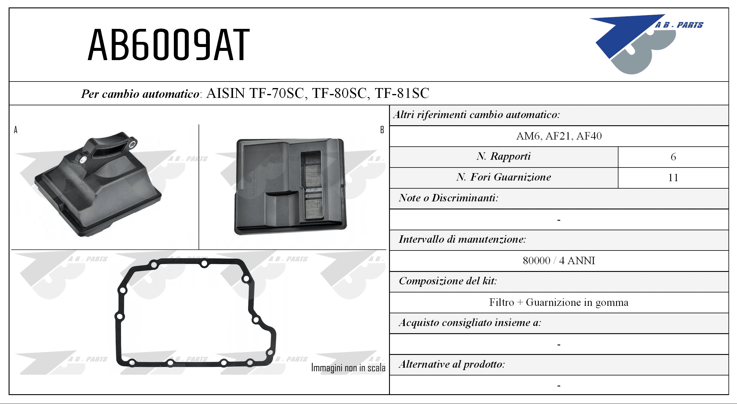 Kit Filtro CAMBIO AUTOMATICO Volvo S60 14>