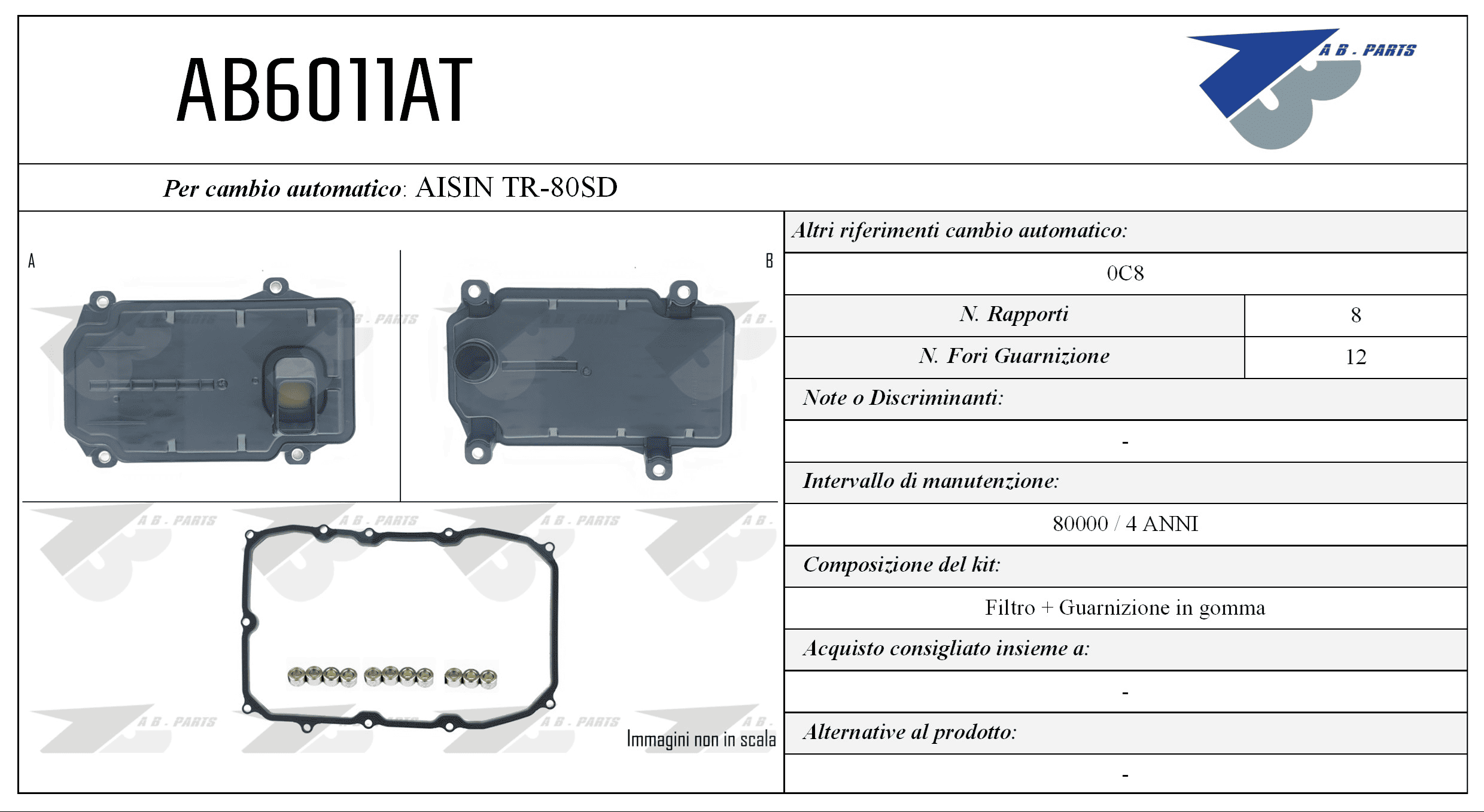 Kit Filtro CAMBIO AUTOMATICO Audi Q7 11>