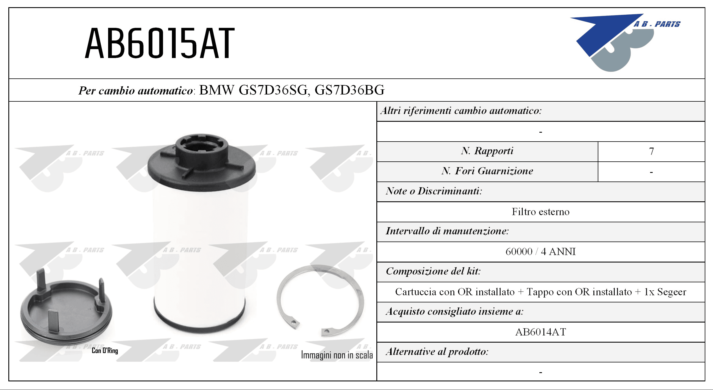 Kit Filtro CAMBIO AUTOMATICO BMW S.3 06>