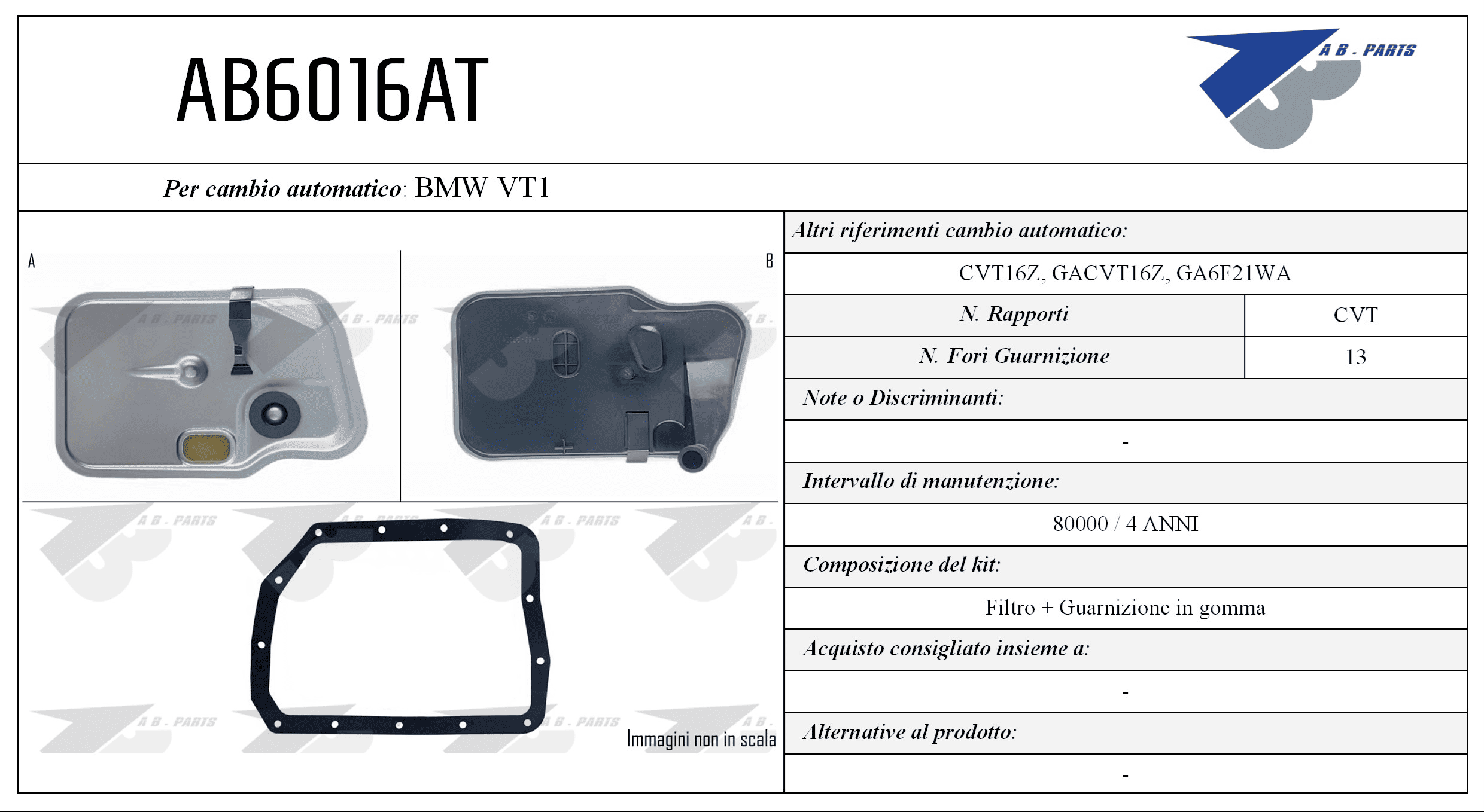 Kit Filtro CAMBIO AUTOMATICO MINI One 01>