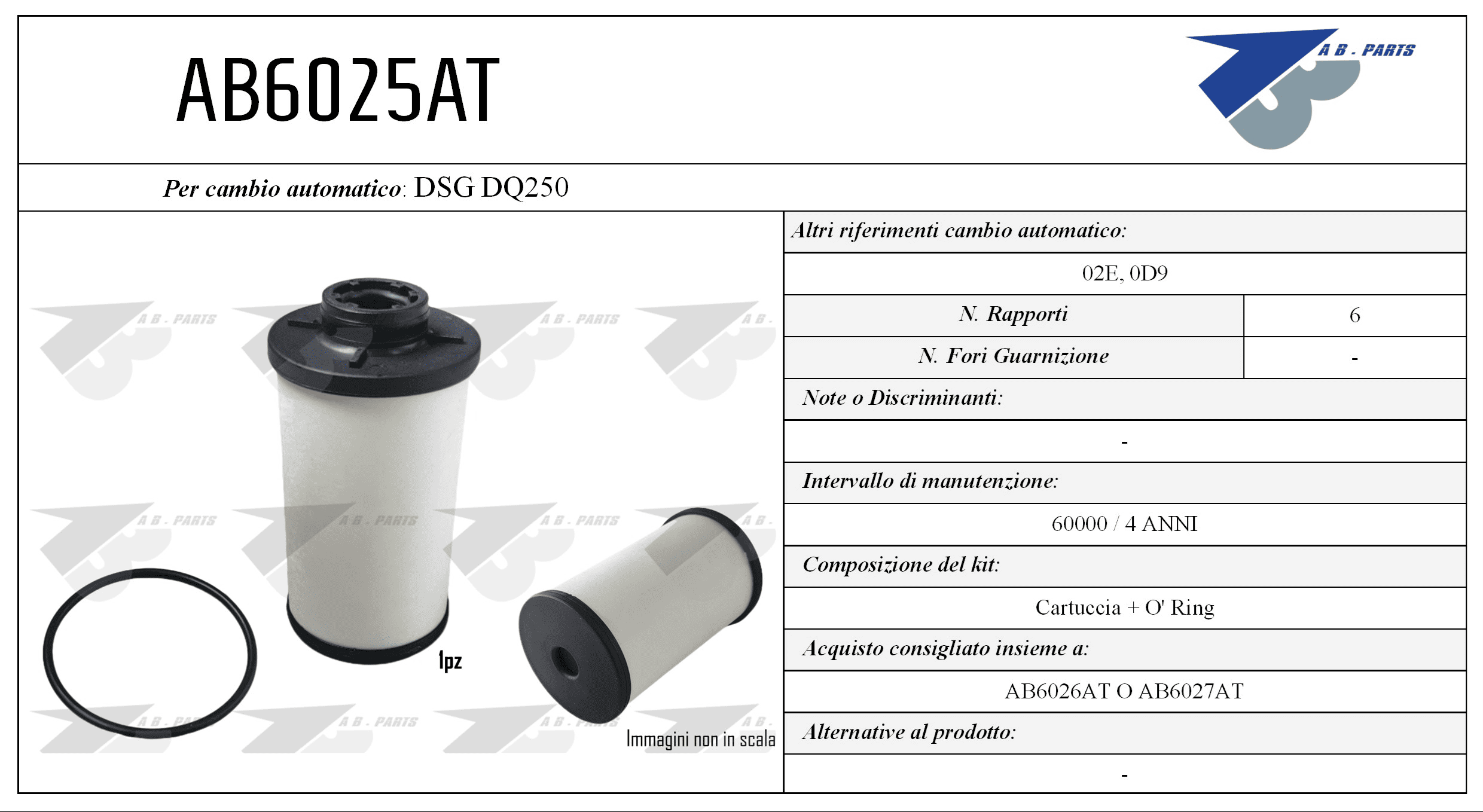 FILTRO CAMBIO AUTOMATICO Audi A3 1.9TDi 03>
