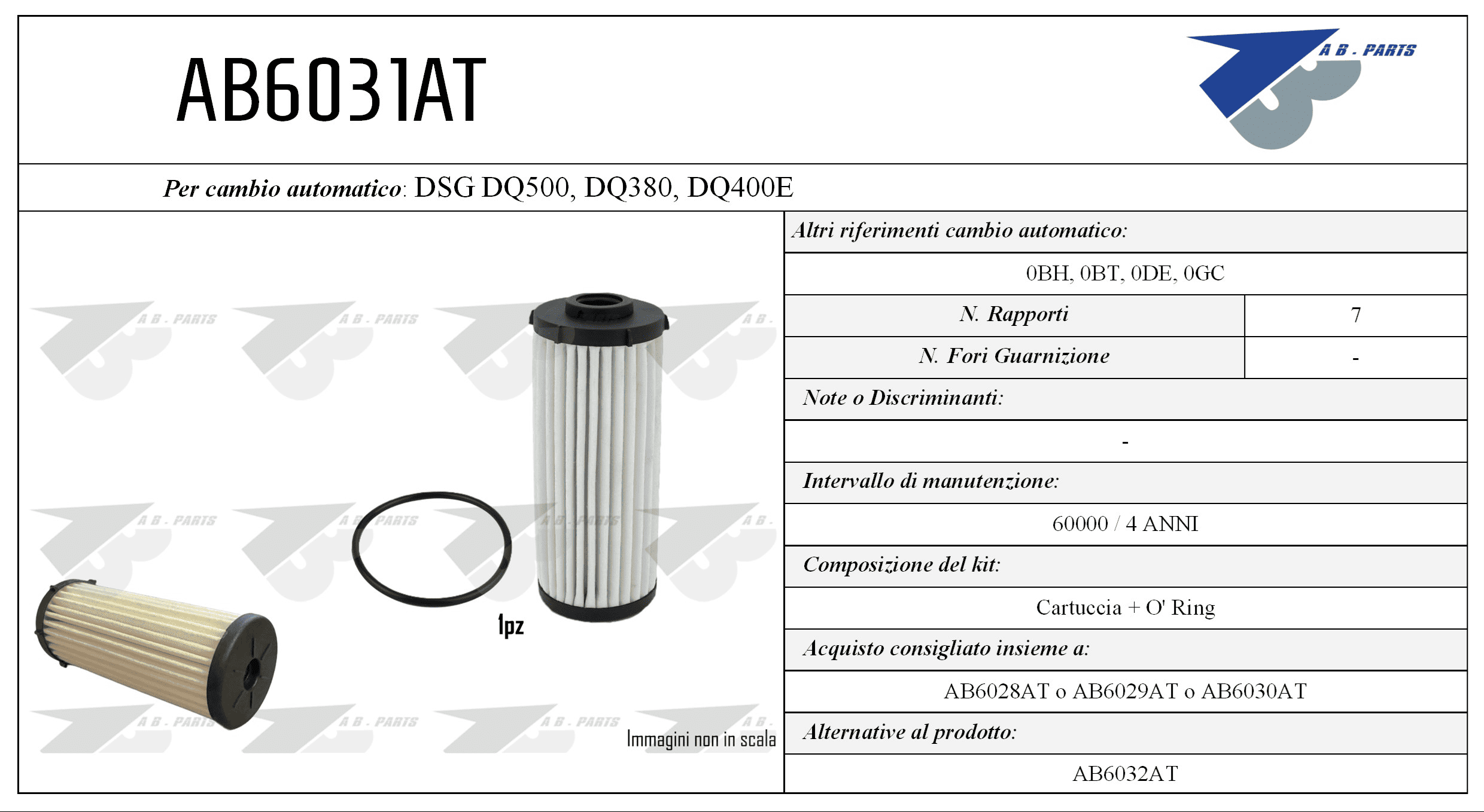 FILTRO CAMBIO AUTOMATICO Audi A3 2.0TDi 15>