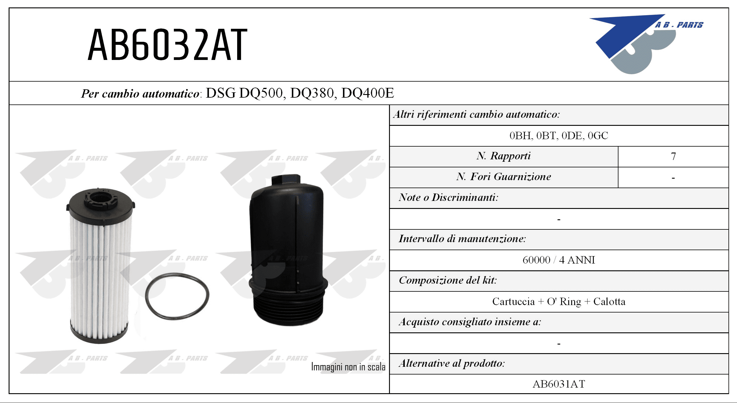 FILTRO CAMBIO AUTOMATICO Audi A3 2.0TDi 15>