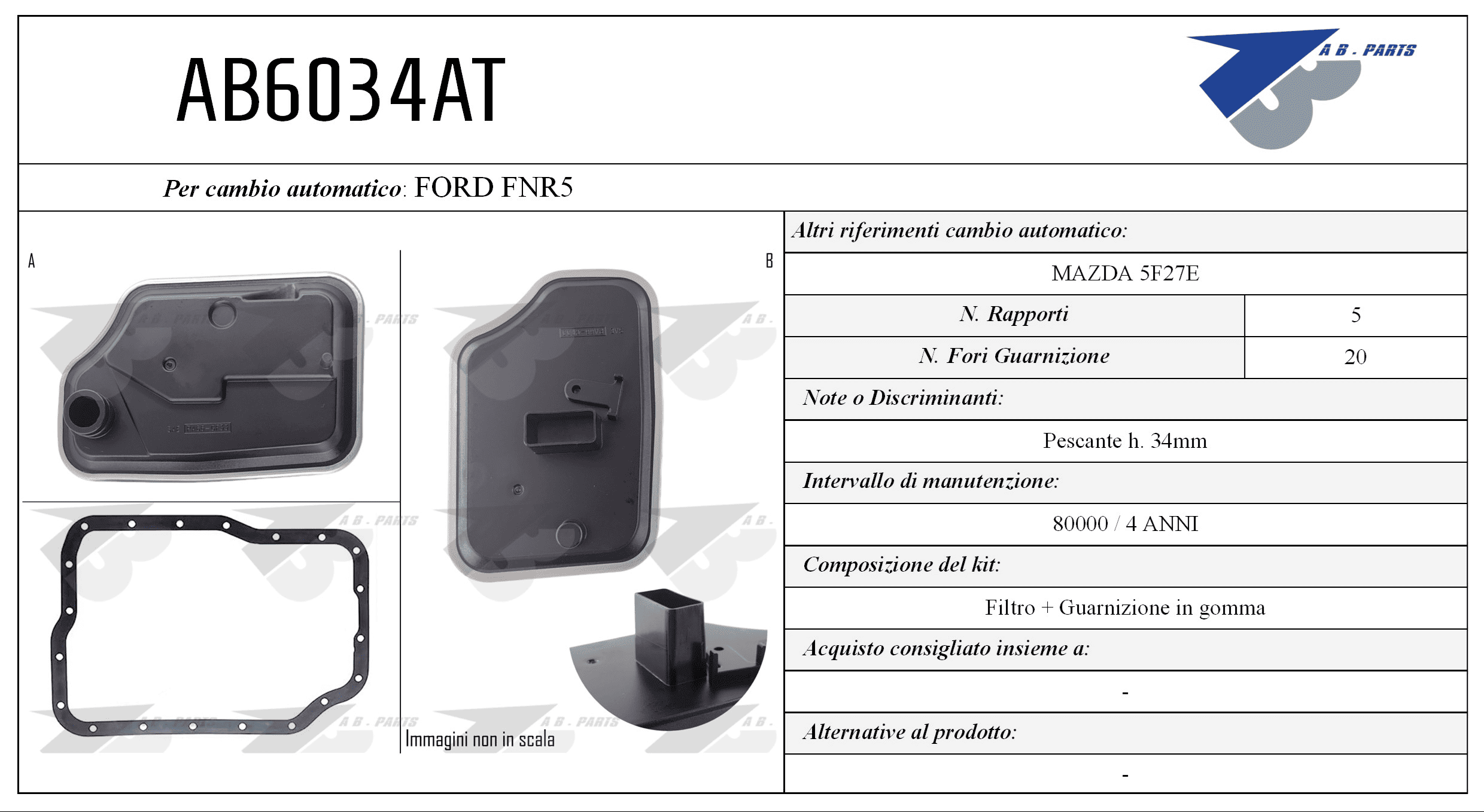 Kit Filtro CAMBIO AUTOMATICO Mazda 2 11>