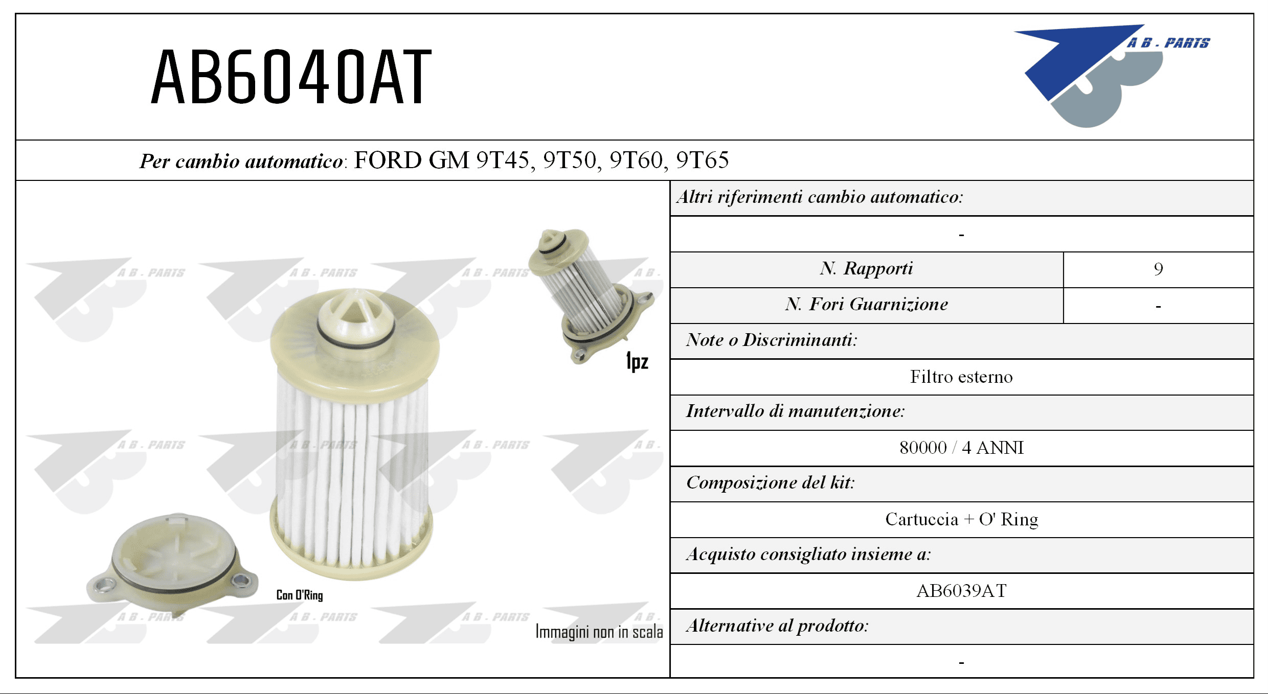 Kit Filtro CAMBIO AUTOMATICO ASTRA 1.5D 15>