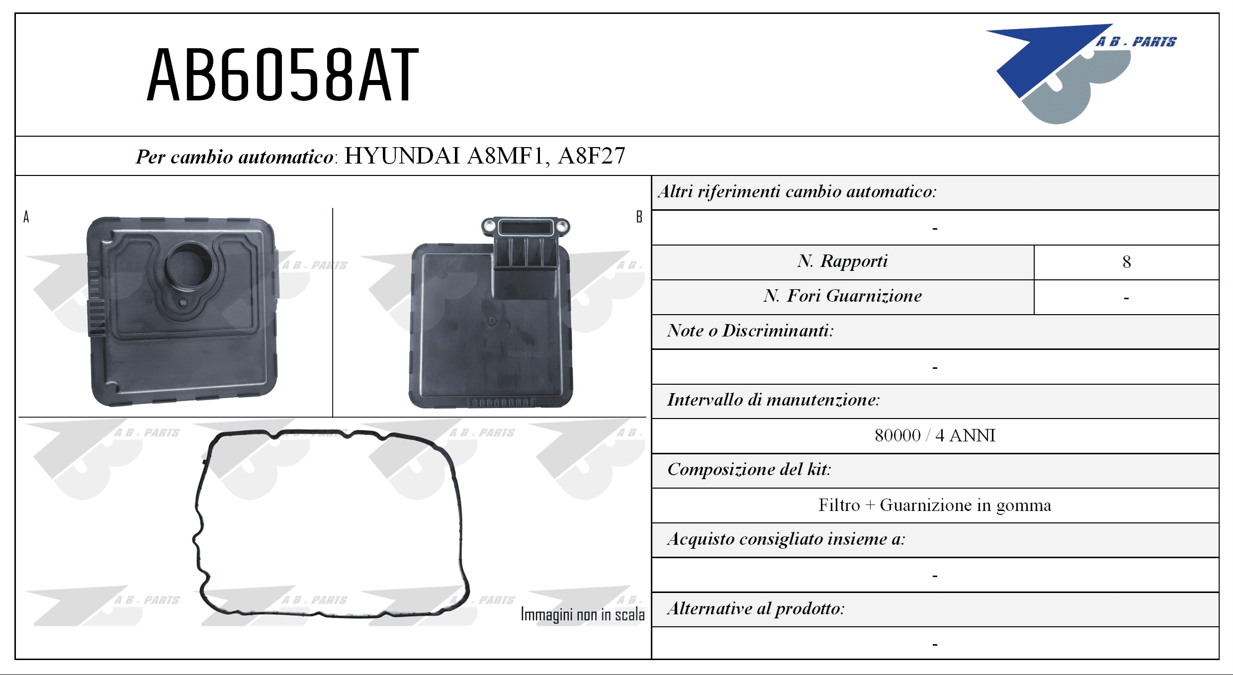 Kit Filtro CAMBIO AUTOMATICO SPORTAGE 15>