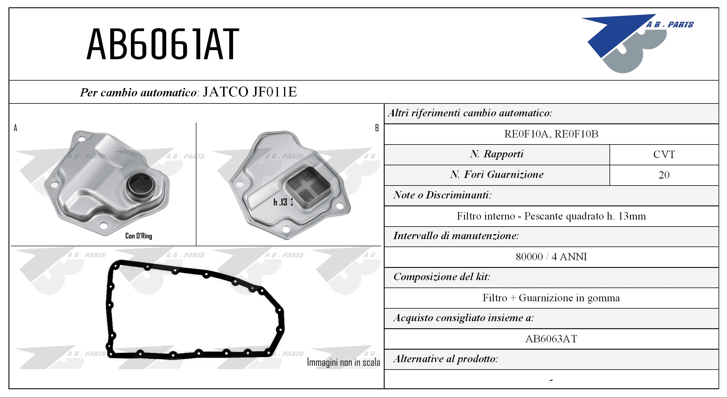 Kit Filtro CAMBIO AUTOMATICO PSA 4007 07>