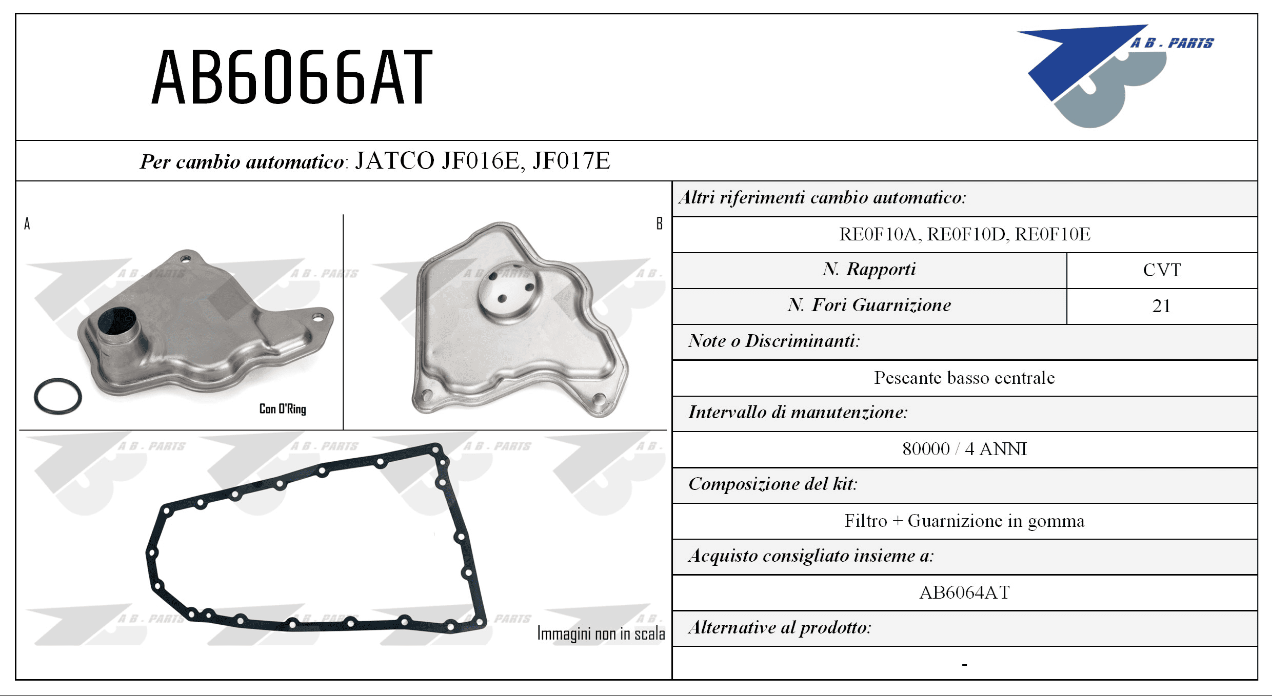Kit Filtro CAMBIO AUTOMATICO X-TRAIL 13>