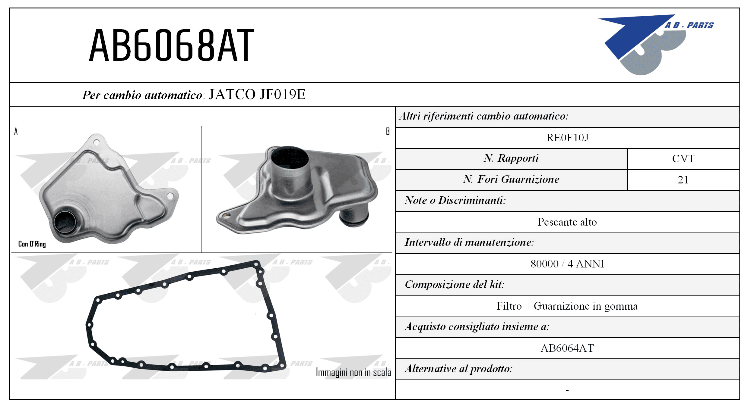 Kit Filtro CAMBIO AUTOMATICO JUKE 1.6 10>