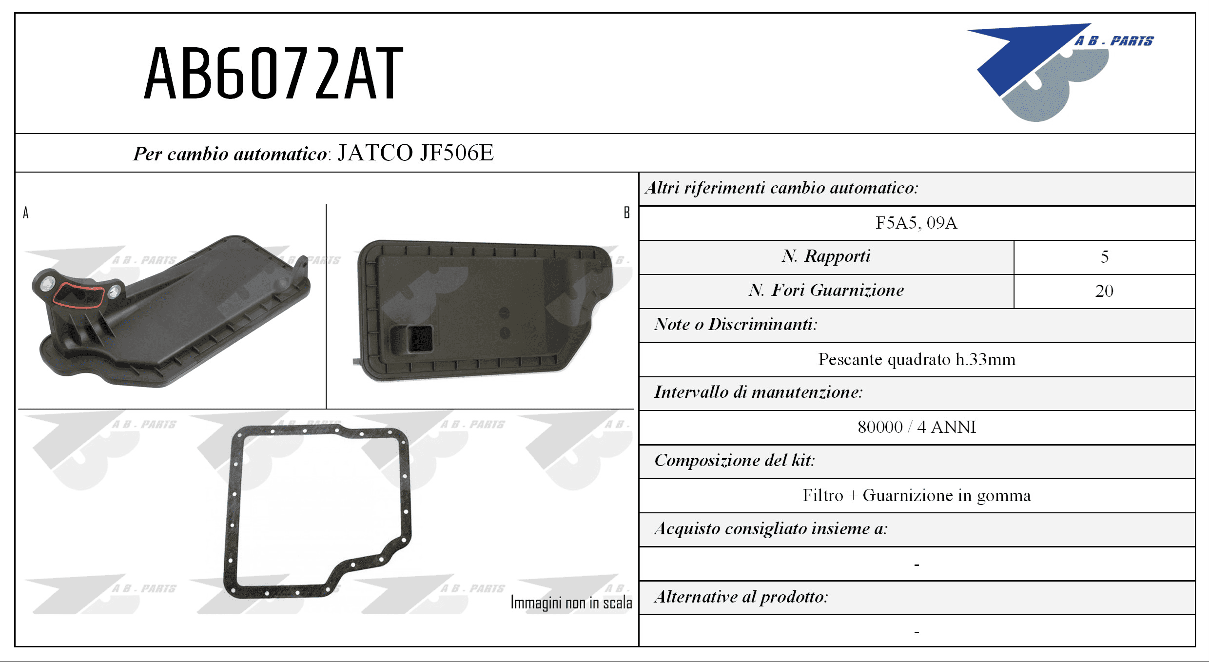 Kit Filtro CAMBIO AUTOMATICO SHARAN TDi 95>