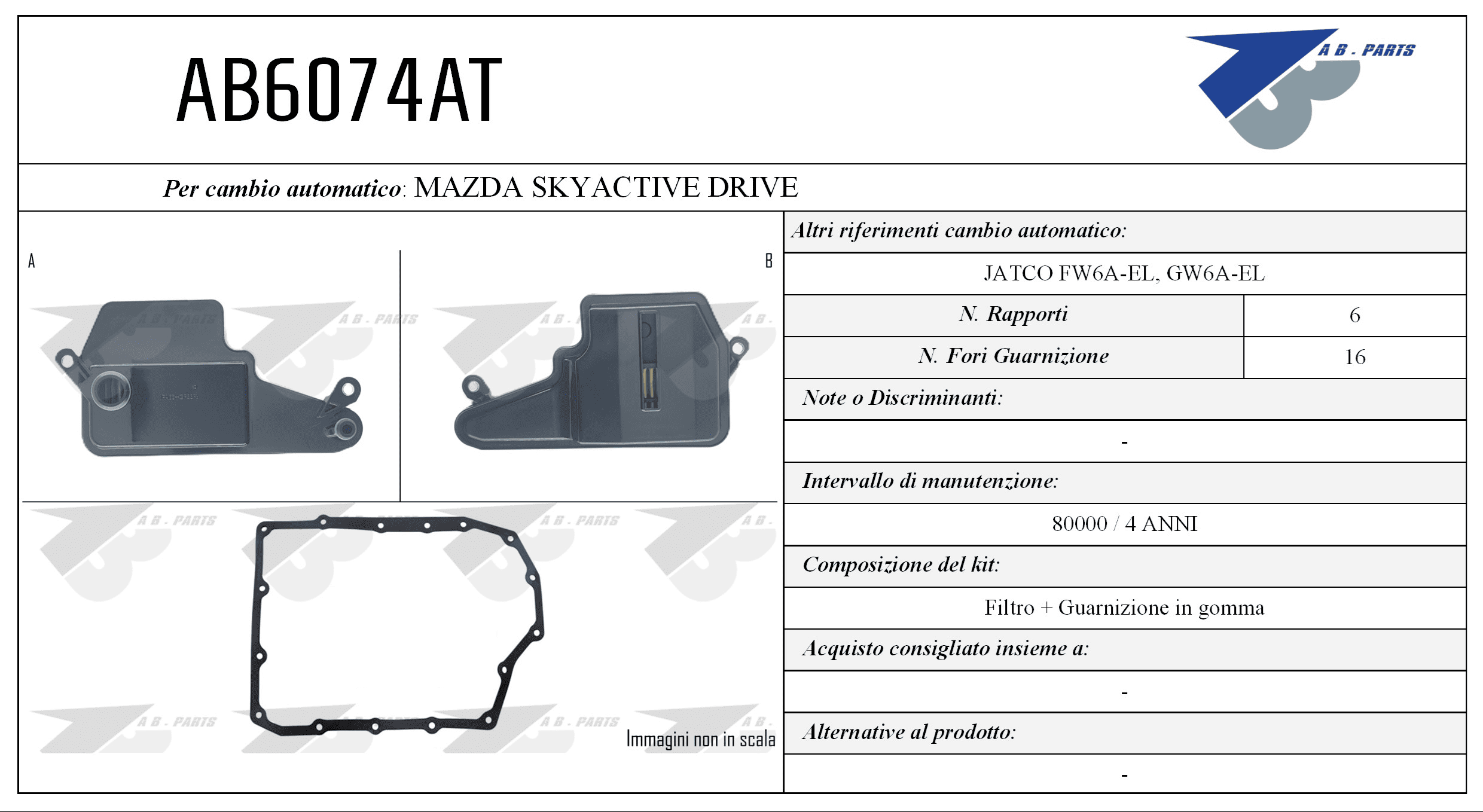 Kit Filtro CAMBIO AUTOMATICO Mazda CX3 15>