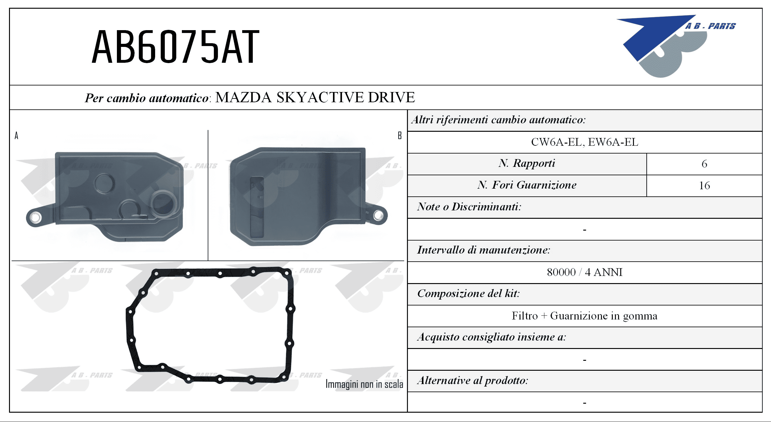 Kit Filtro CAMBIO AUTOMATICO Mazda 2 14>