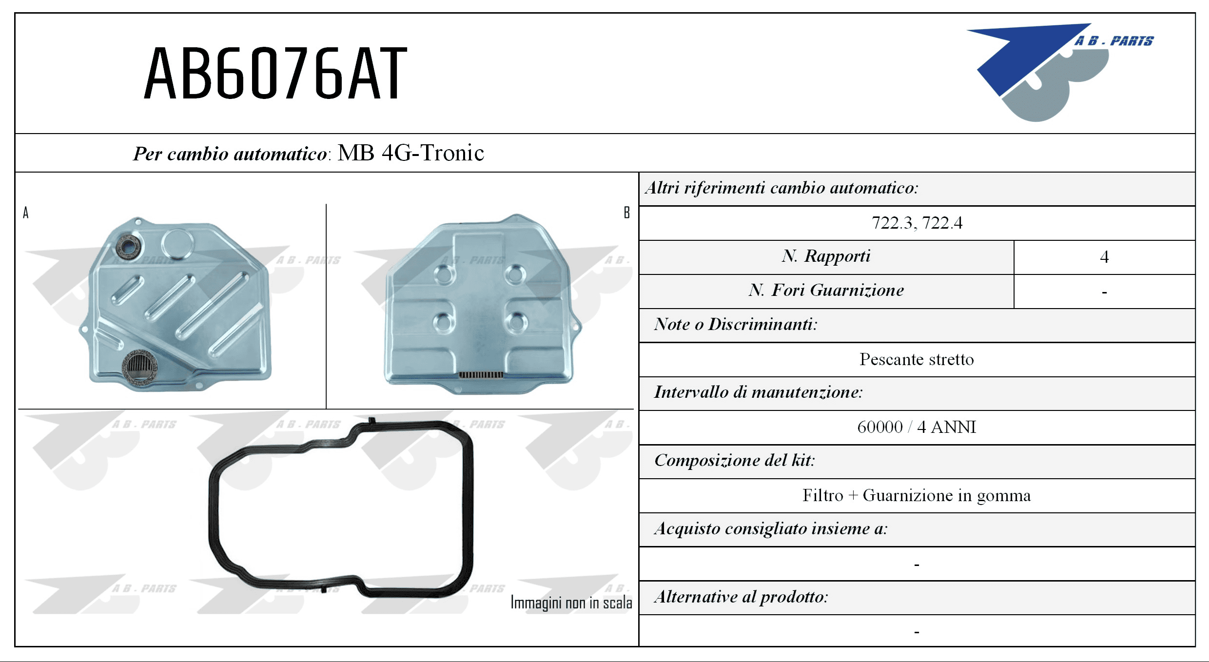 Kit Filtro CAMBIO AUTOMATICO MCD E W124 93>