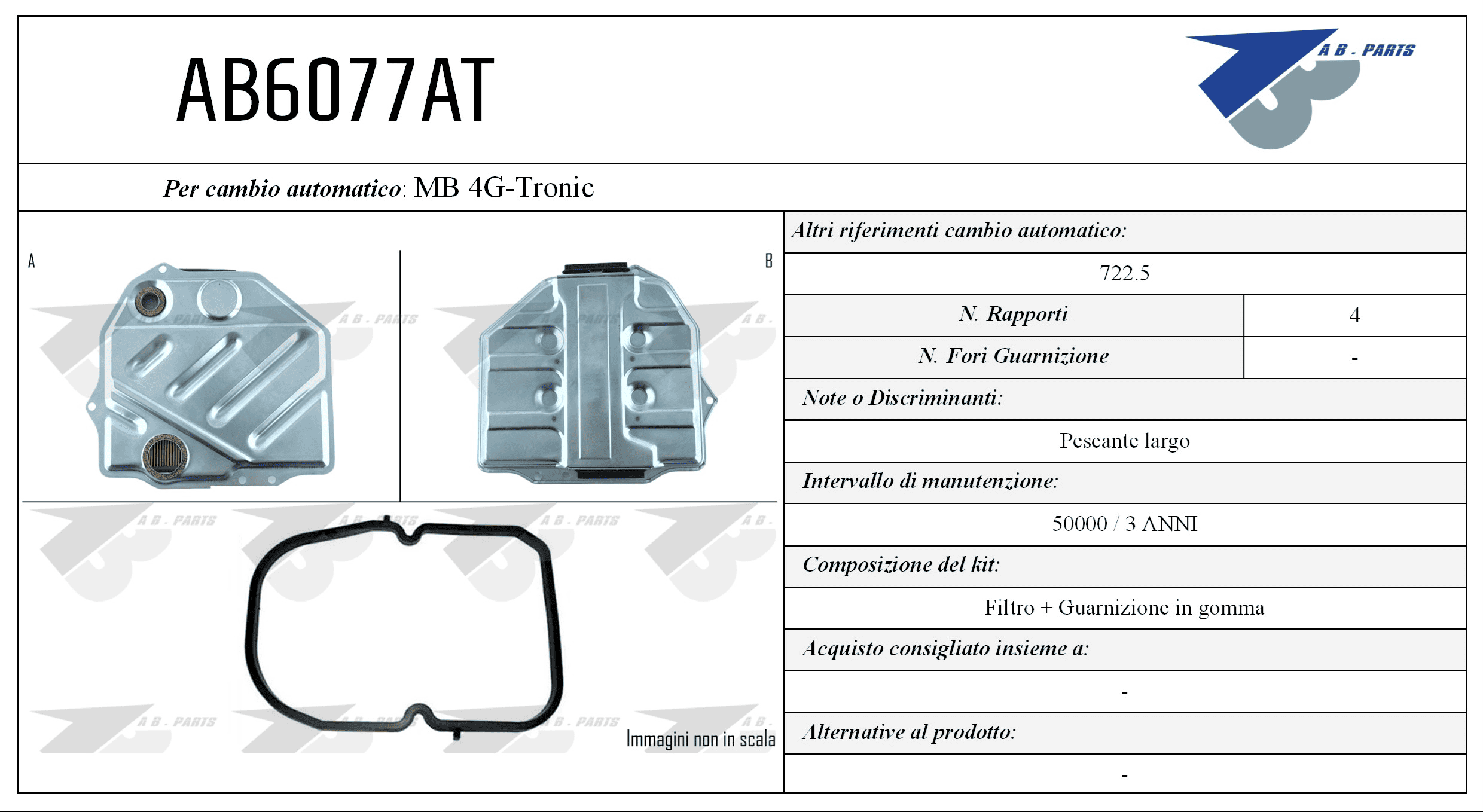Kit Filtro CAMBIO AUTOMATICO MCD E W124 93>