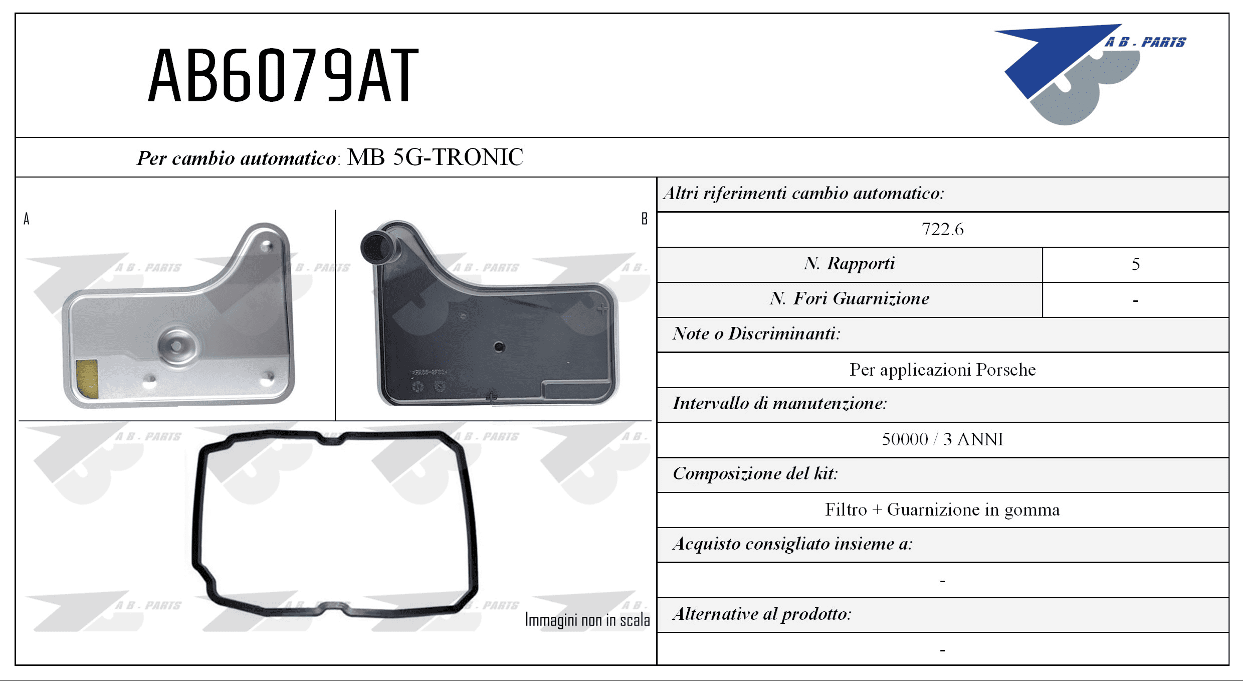 Kit Filtro CAMBIO AUTOMATICO Porsche 01>