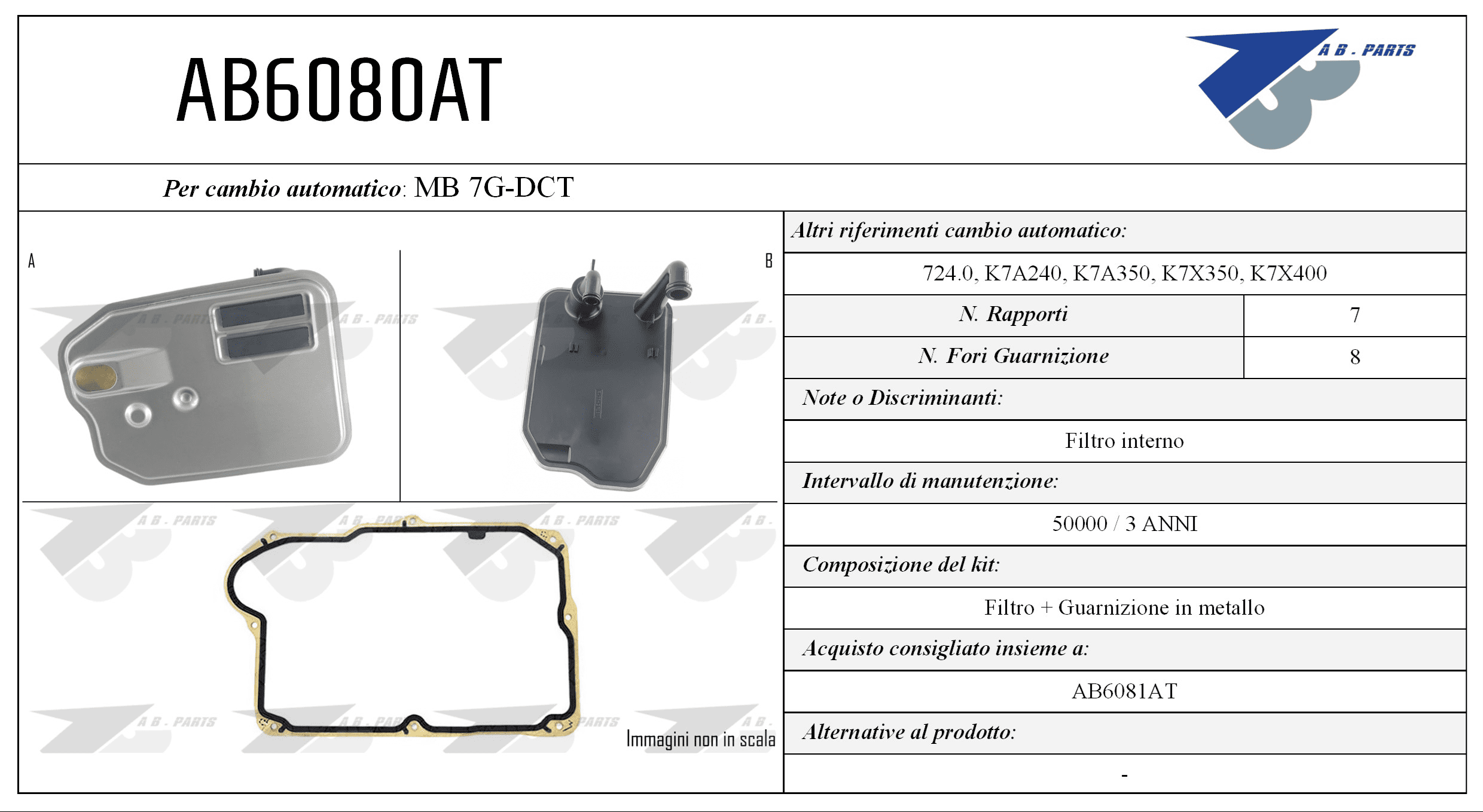 Kit Filtro CAMBIO AUTOMATICO MCD A W176 15>