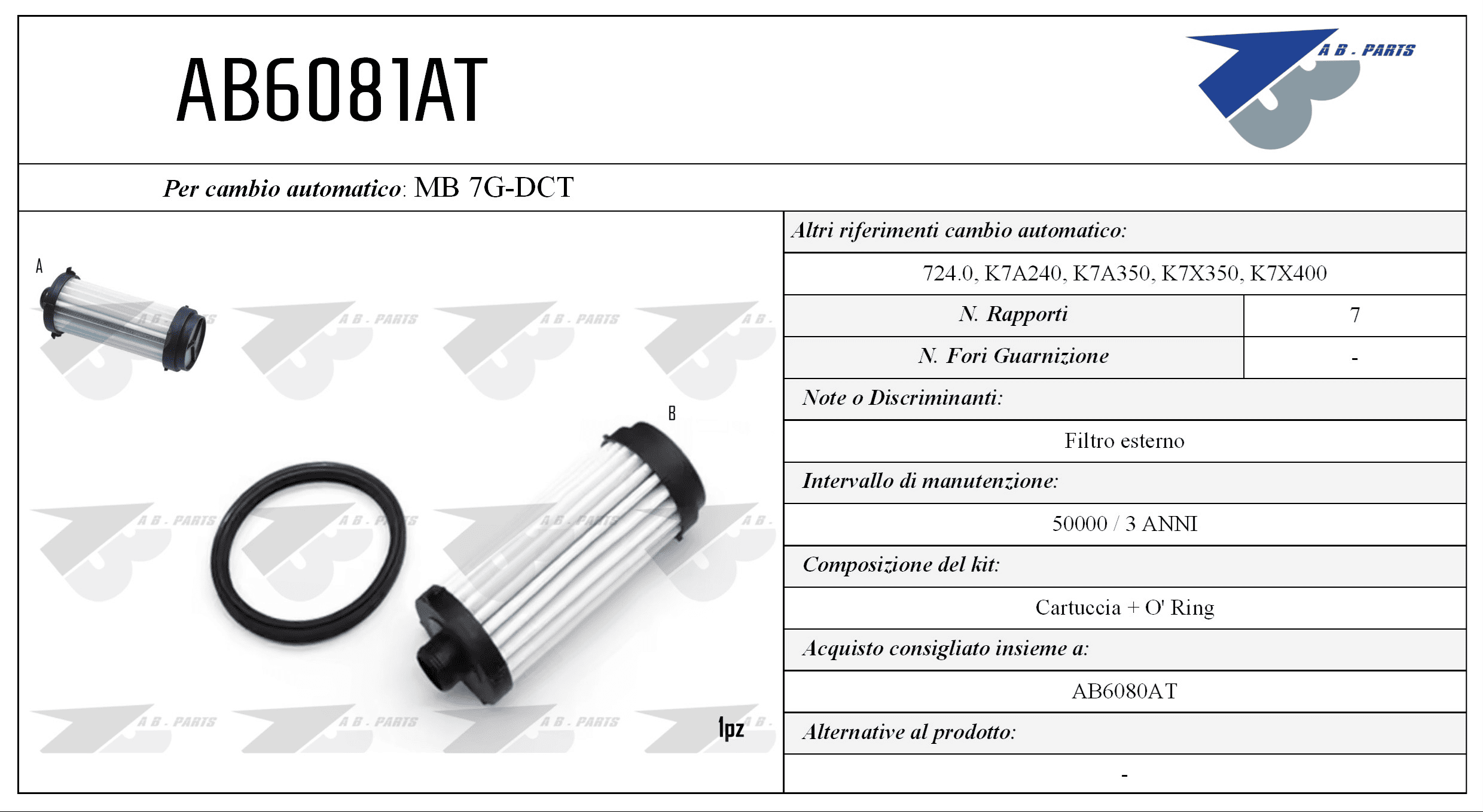 Kit Filtro CAMBIO AUTOMATICO MCD A W176 15>