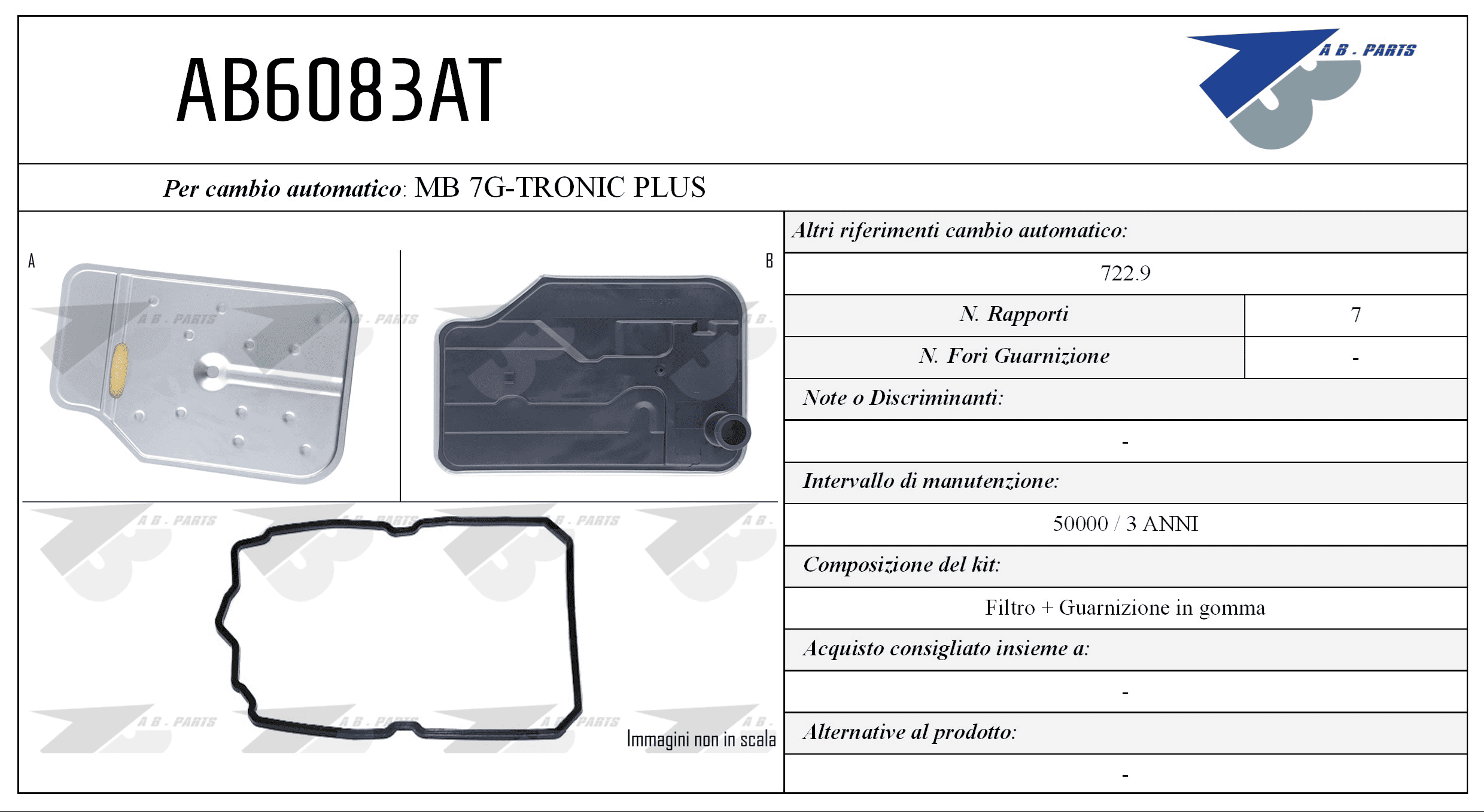 Kit Filtro CAMBIO AUTOMATICO MCD C W203 05>