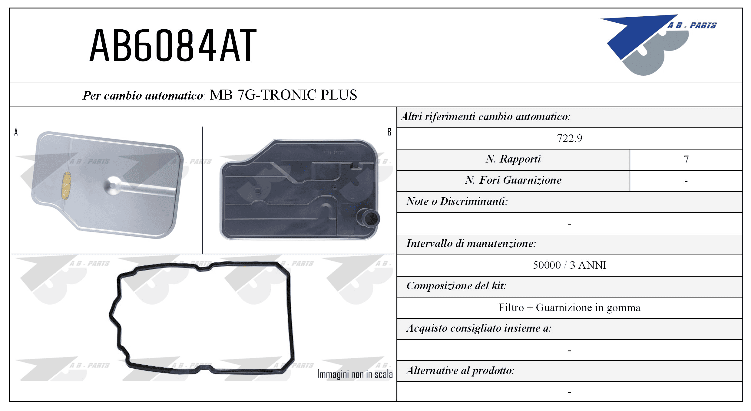 Kit Filtro CAMBIO AUTOMATICO MCD C W203 05>