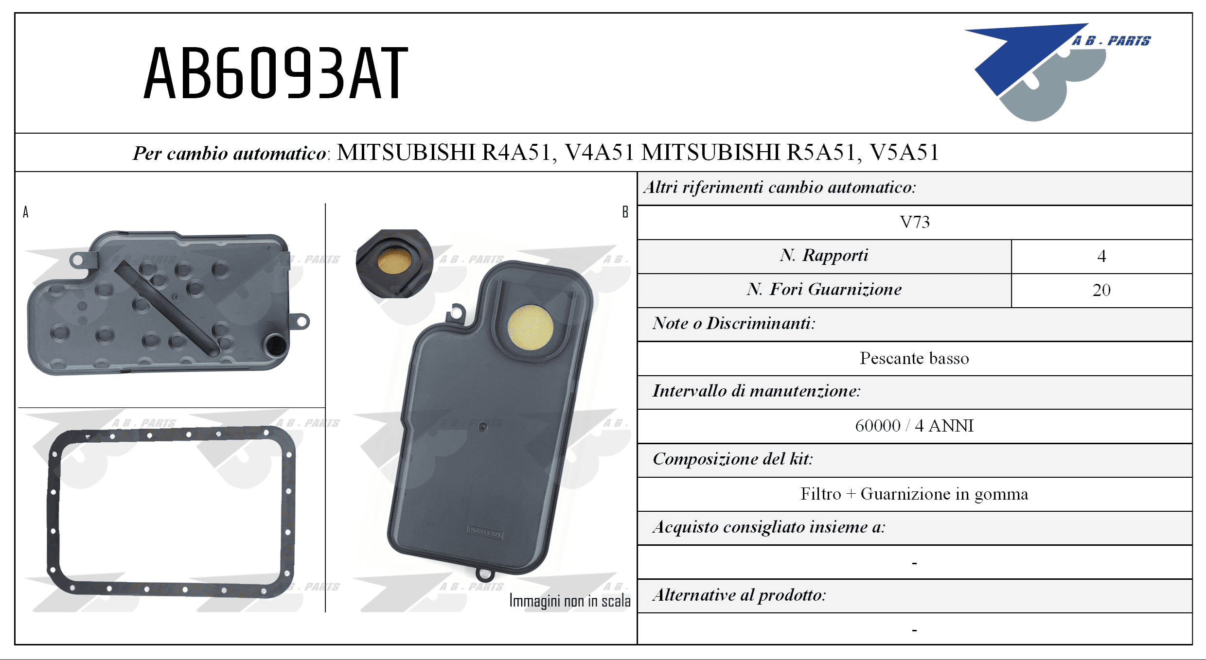 Kit Filtro CAMBIO AUTOMATICO PAJERO TD 98>