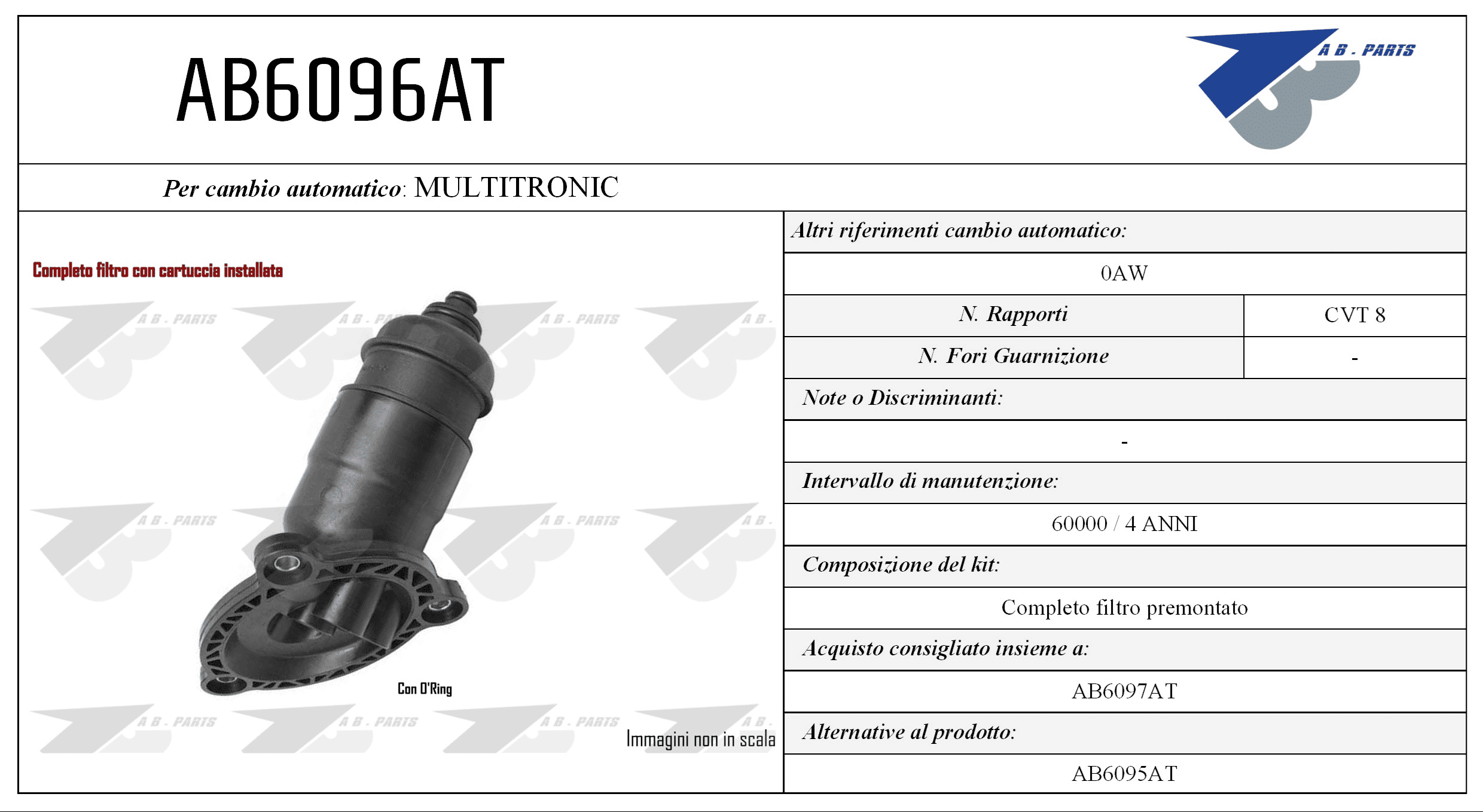 FILTRO CAMBIO AUTOMATICO Audi A4 2.0TDi 08>