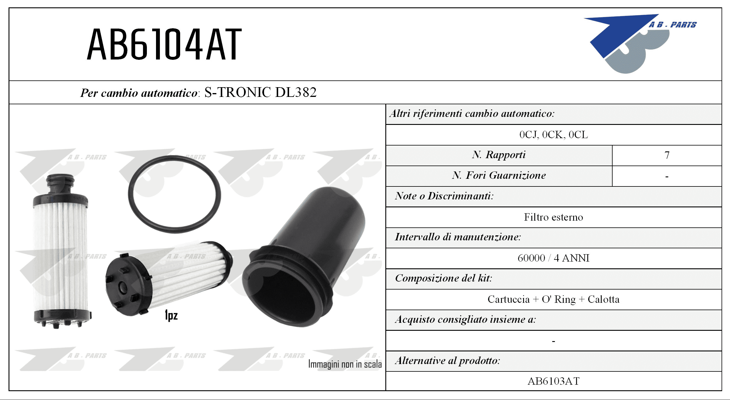 FILTRO CAMBIO AUTOMATICO Audi A4 16>