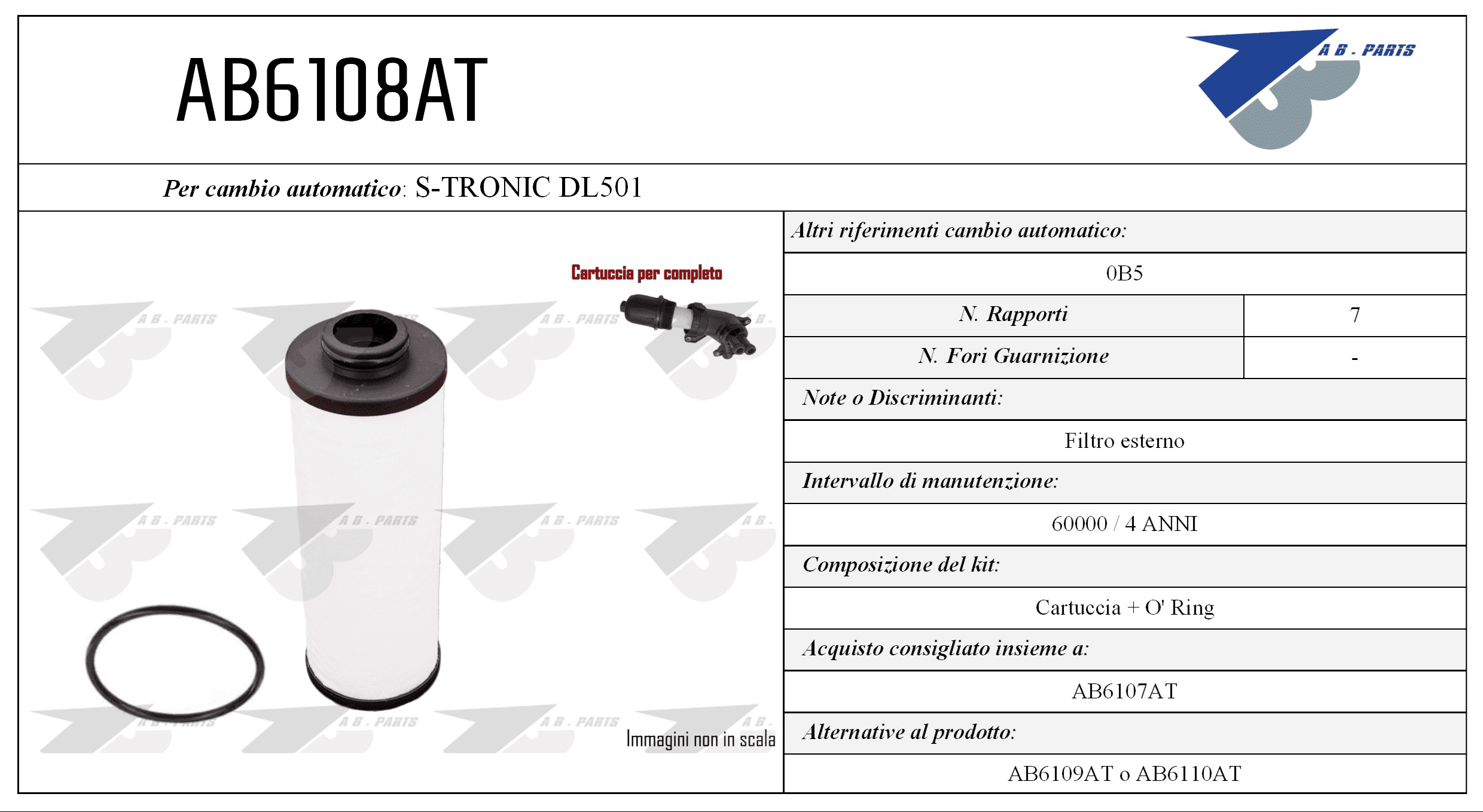 Kit Filtro CAMBIO AUTOMATICO A4 2.0TDi 08>