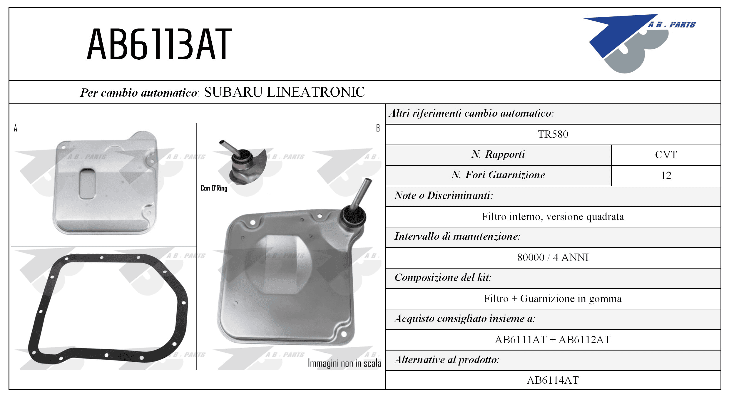 Kit Filtro CAMBIO AUTOMATICO FORESTER 13>