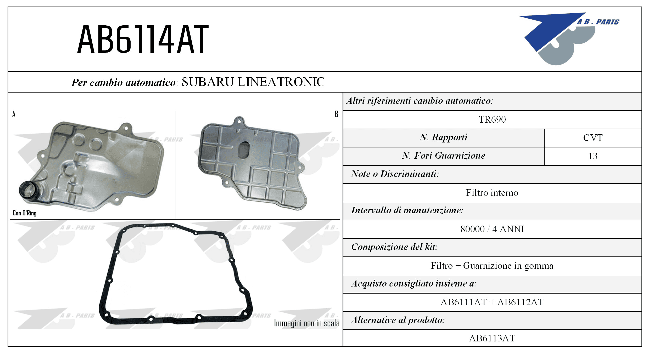 Kit Filtro CAMBIO AUTOMATICO FORESTER 13>