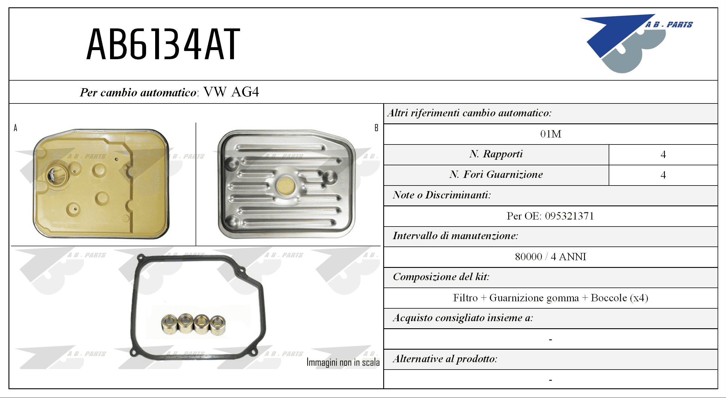 Kit Filtro CAMBIO AUTOMATICO Audi A4 94>