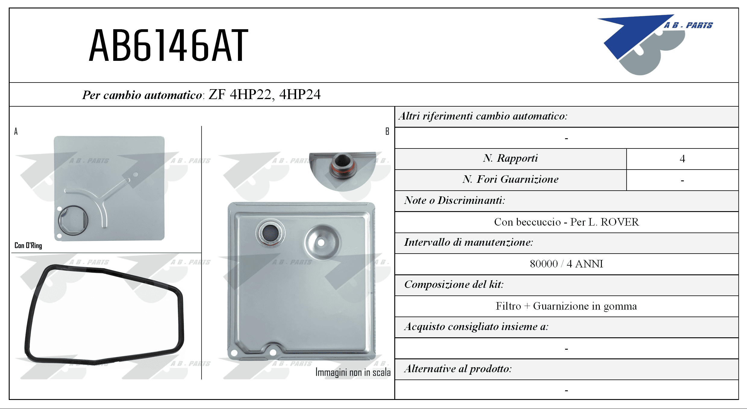 Kit Filtro CAMBIO AUTOMATICO R.ROVER 94>