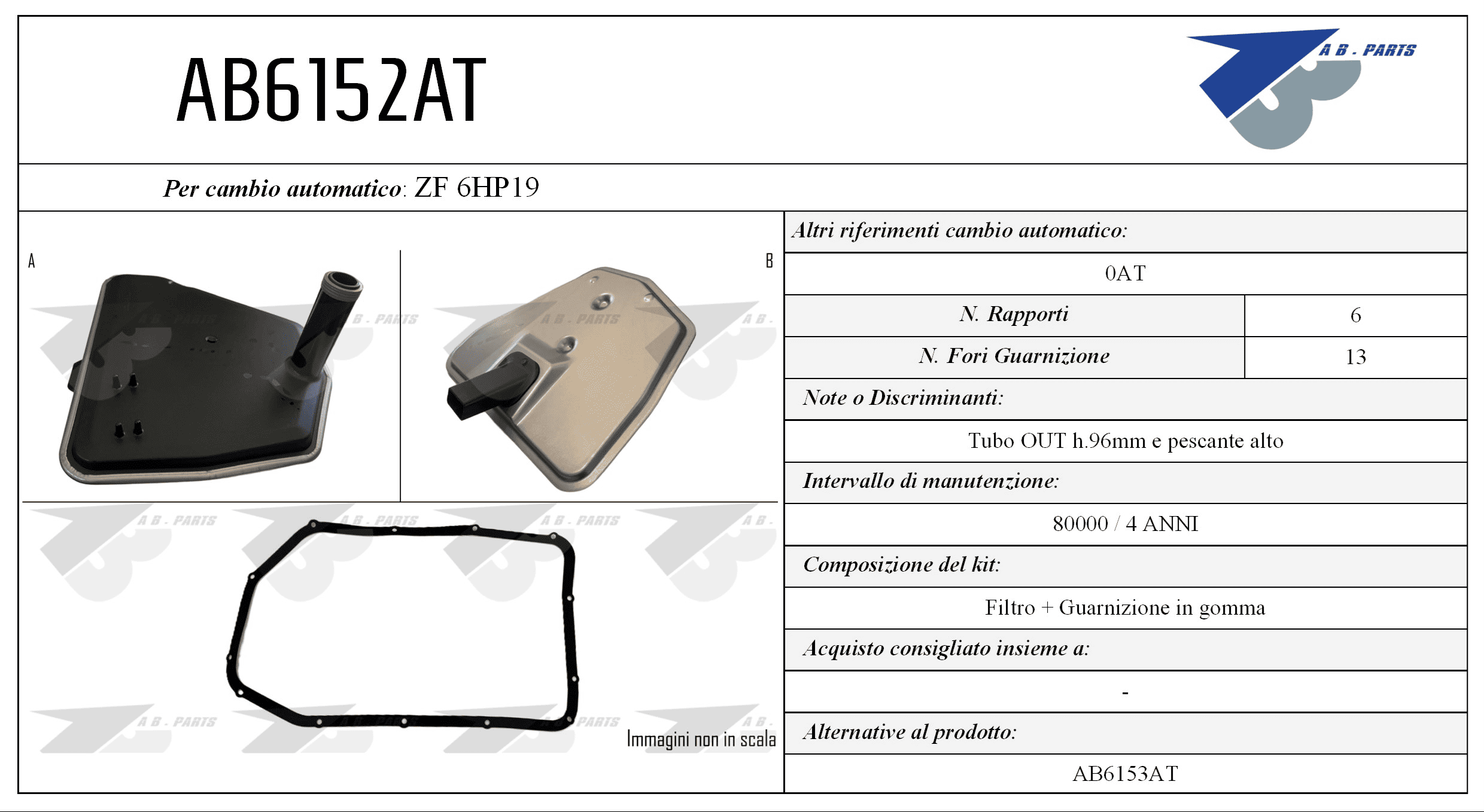 Kit Filtro CAMBIO AUTOMATICO Q7 3.6FSI  06>