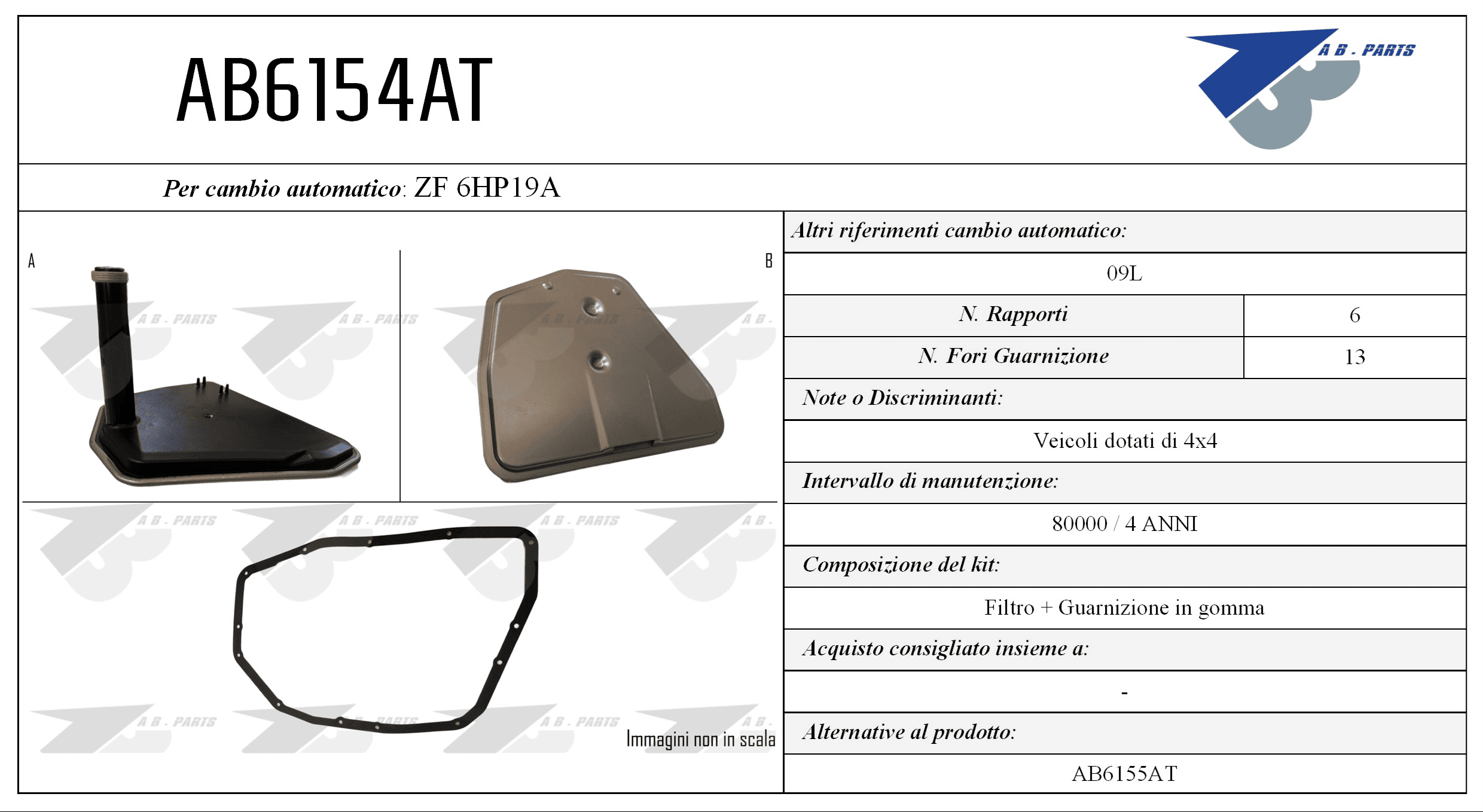 Kit Filtro CAMBIO AUTOMATICO Audi A4 03>