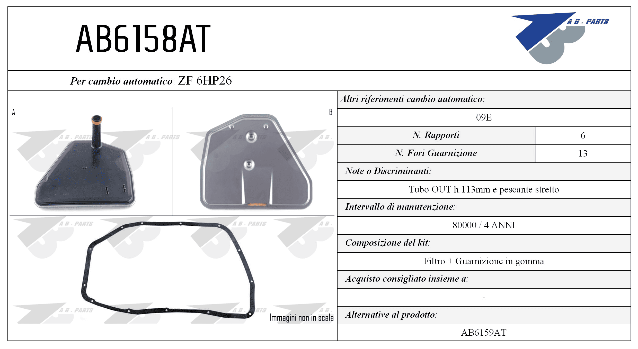 Kit Filtro CAMBIO AUTOMATICO Audi A6 06>