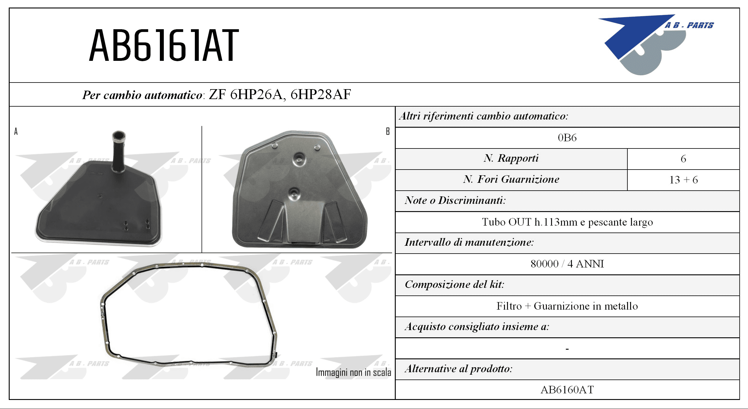 Kit Filtro CAMBIO AUTOMATICO Audi A4 08>