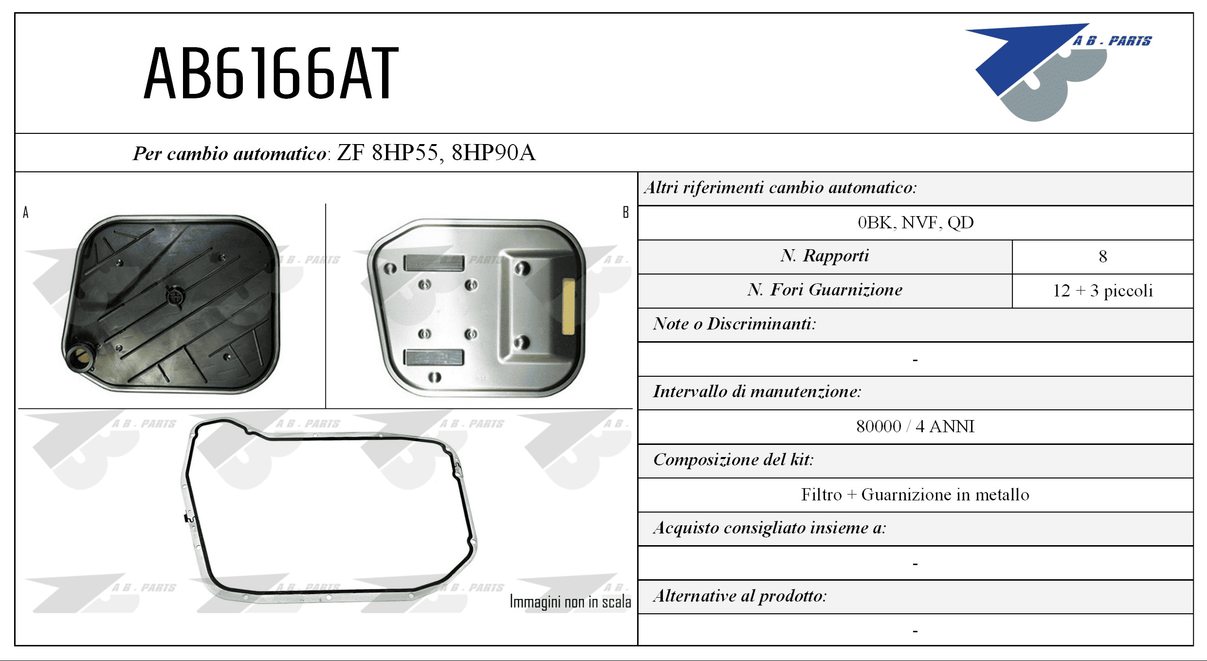 Kit Filtro CAMBIO AUTOMATICO Audi A4 09>