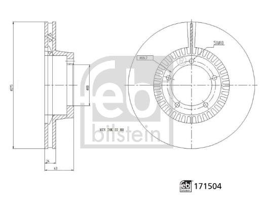 Disco freno FEBI 171504