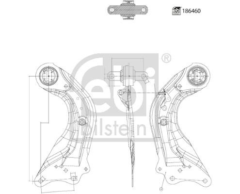 Braccio oscillante, sospensione ruota FEBI 186460