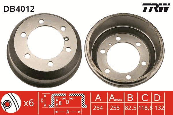 Tamburo freno TRW DB4012