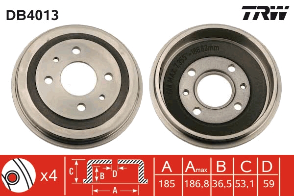 Tamburo freno TRW DB4013
