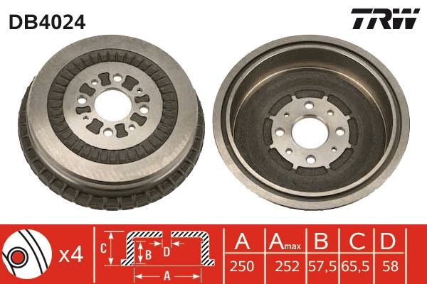 Tamburo freno TRW DB4024