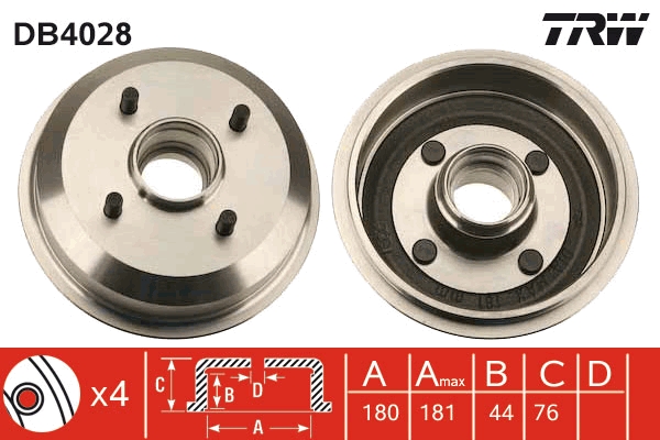 Tamburo freno TRW DB4028