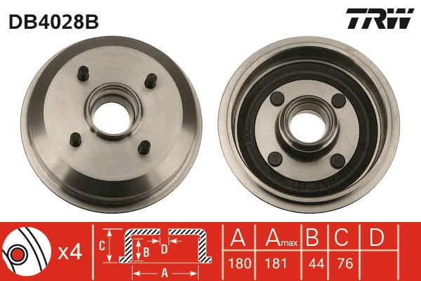 Tamburo freno TRW DB4028B