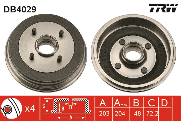 Tamburo freno TRW DB4029