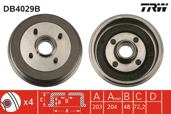 Tamburo freno TRW DB4029B