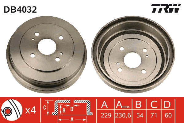 Tamburo freno TRW DB4032