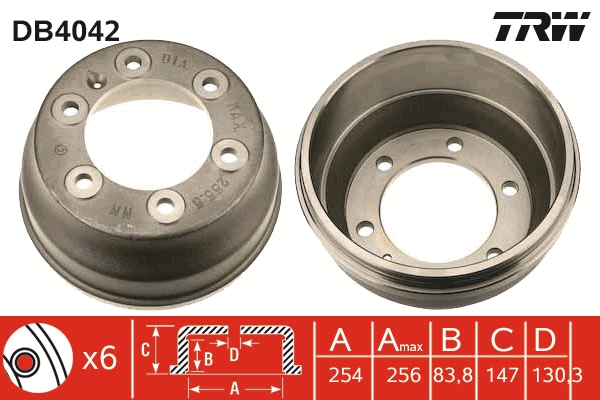 Tamburo freno TRW DB4042