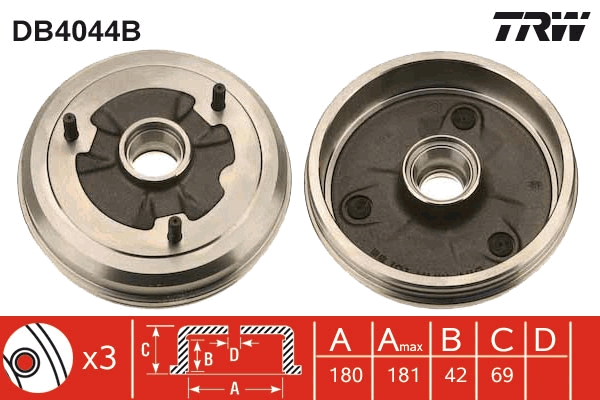 Tamburo freno TRW DB4044B